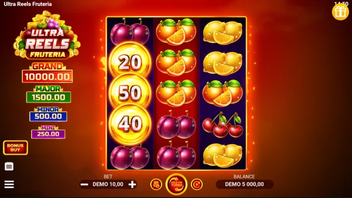Ultra Reels Fruteria - Écran de jeu principal 3x5